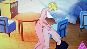Having sex with Sasuke from Naruto in adult cartoon with blowjob and masturbation