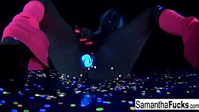 Actually you might find some videos with Samantha Saint showing her talents in the art of sexual seduction under black light