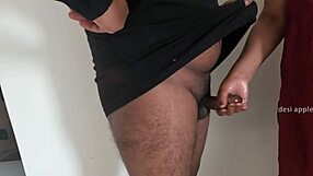 Tamil maid Sridevi oils stranger's black cock