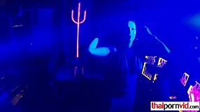 Clubbing with his petite Thai girlfriend, he deserves very rough sex