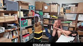 Sweet detention prisoner Taylor May turns shoplifting into passionate scene with a security guard