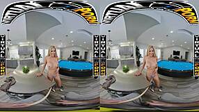 Caitlin Bell’s virtual billiards game – scantily clad MILF Latina woman explores the environment
