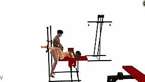 Watch this hard and rough cartoon video for shoping BDSM furniture and toys