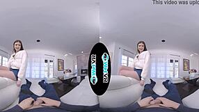 Step sister enjoys VR masturbation with monster cock