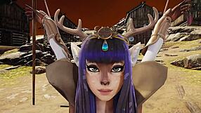 3D hentai village adventure where Freyja is a deer girl