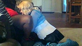 Tiffany giving head to a huge black cock from POV