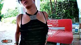 Samia Christal, tall, sultry, older Arab brunette seductively undresses on webcam