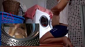 Housewife seduction fully mature woman, excellent toilet slave humiliation in laundry room