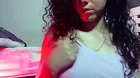 Elenafox1’s large natural breasts featured in spicy only Tease session
