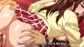 Inexperienced anime boy and erotic interest in sexually mature female with big breasts – naked cartoon