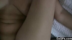 Sexy blonde wife MILF gets her nipples and pussy toy before the sex
