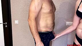 Wild ball kicking and slapping session ends with Slut Annycandy controlling her impotent husband