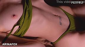 Hot red headed lady Arinafox’s english Bdsm self show turns into heavy cam sperling
