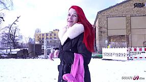 German scout on casting call for redhead MILF Mina Knight in Berlin