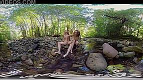 Outdoor Lesbian Sex scene of Ana Molly and Belle