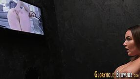 Watch big titted slut getting some nasty interracial sex at the gloryhole