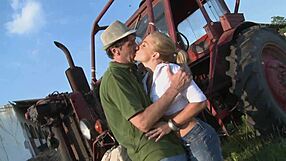 Valentina keeps skirt on for outdoor anal by tractor, so hot! 😍