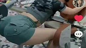 Playful beauty of Asian lady demonstrates her stunning capability to stretch