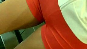 Sexy chicks with slim legs at the shop