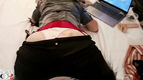 This French amateur slut in black leather pants and satin shirt gets pounded doggy style. Her deepthroat and dirty talk are next level!
