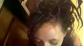 Explicit personal dialogue sequences occur as Inked dreadlock goddess experiences intense penetration leading to climax, with her in knee high stockings