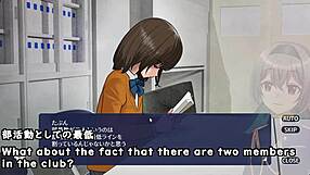 Crossdressing anime game trail in a club room