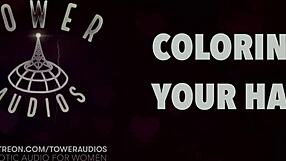 Erotic hair coloring sounds for the female paying an intimate contact to their speakers