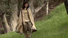 Emotional Teen Brunette Plays with Pussy in Public Woods