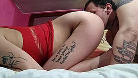 Messy deepthroat and ass licking by petite brunette