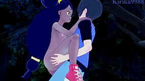 Ero homo hentai where Iris and Erica share the purple lust and passion on a Pokemon game