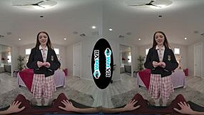 Small breasts redhead having a massive penis in virtual reality porn