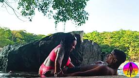 Riverbank romance: passionate encounter between an amateur couple’s anal play