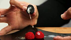 Wanna see me stroke cum onto candy berries for a tasty treat?