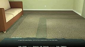 3D anime game with deepthroat and big tits action