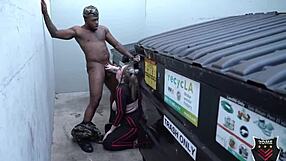 Muscular man Rome Major f*** blonde babe Andi Ray in a dark part