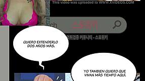 The older woman entices her young male relative in sexually exploitative animated adult film