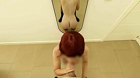 Fierce, fiery redhead repays a car blowjob and a late night encounter with a mind blowing car blowjob