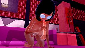 3D animated babe with big boobs and butt gets creampied