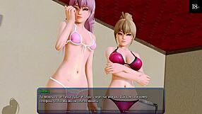 Seduced guests and beautiful girls in Harem Hotel game