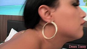 Big tits Shemale gets a nasty anal fuck and filled with sperm