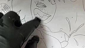 A young amateur decides to watch and jerk off to a big boobed bbw hentai comic