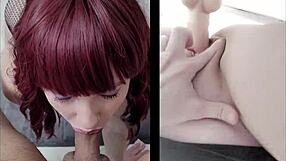 Young goth beauty getting her face fuked with cock and dildo