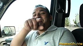 This big tits blowjob scene has dark skinned Nika taking a mouthful of jizz