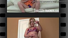 Femdommes and Bdsm sex with chastity humiliation and handjob