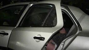 A girl joins a public gang bang by car window dogging orgy with a group of people.