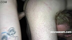 Gay sex party with blowbang and gangbang action