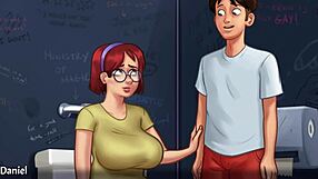 hey, wanna see judith's huge tits in the bathroom? how innocent is this busty redhead?