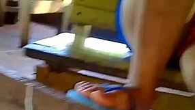 Beautiful Colombian girl showing off her athletic skills in a short skirt