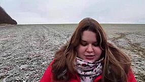 Beautiful chubby girlfriend gives a deepthroat blowjob and gets a facial with cum on her face.