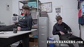Young and old police officers having sex with each other